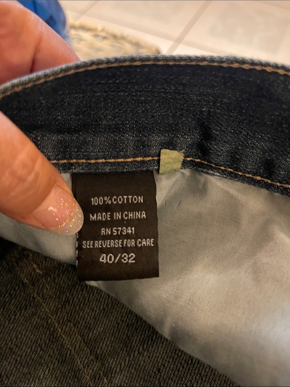 Men's Straight Jeans in Dark Washed Blue - Picture 6 of 6